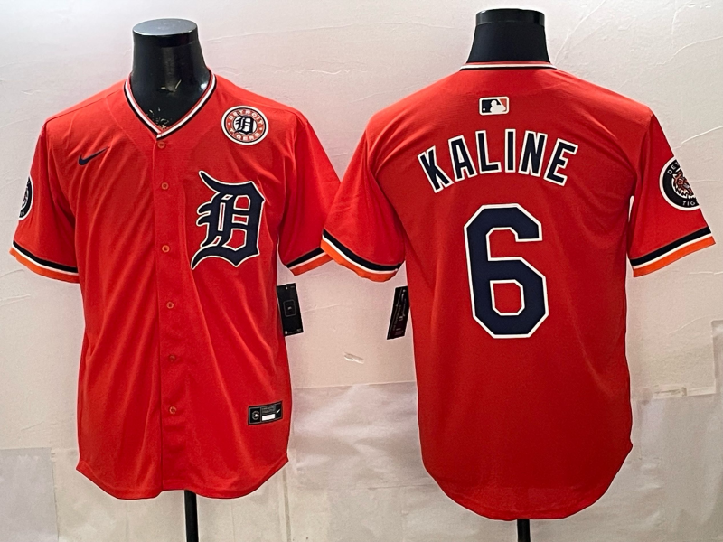 Men Detroit Tigers #6 Kaline orange Game Nike MLB Jersey0321006->->MLB Jersey